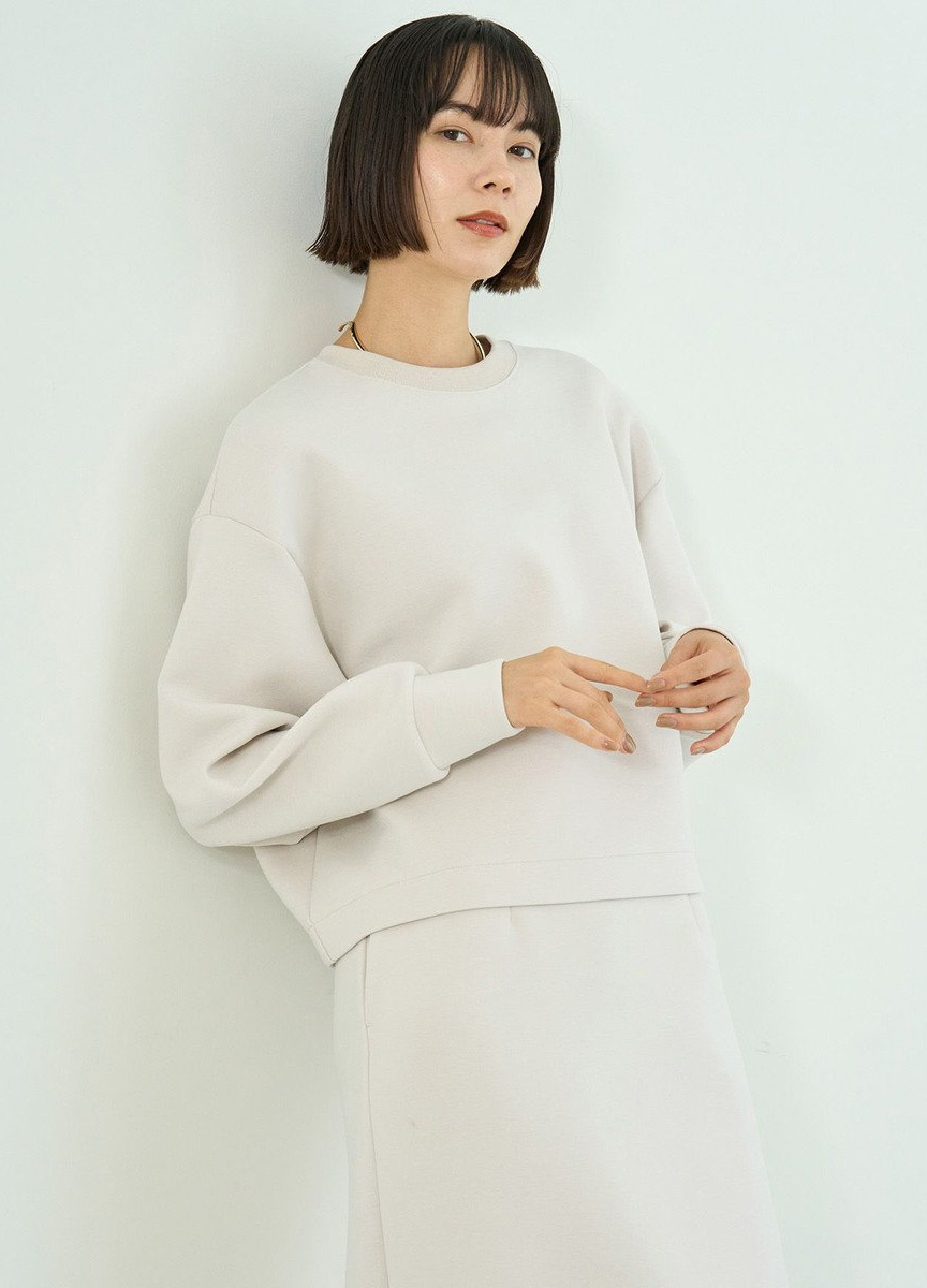 太空棉後拉鍊長袖上衣